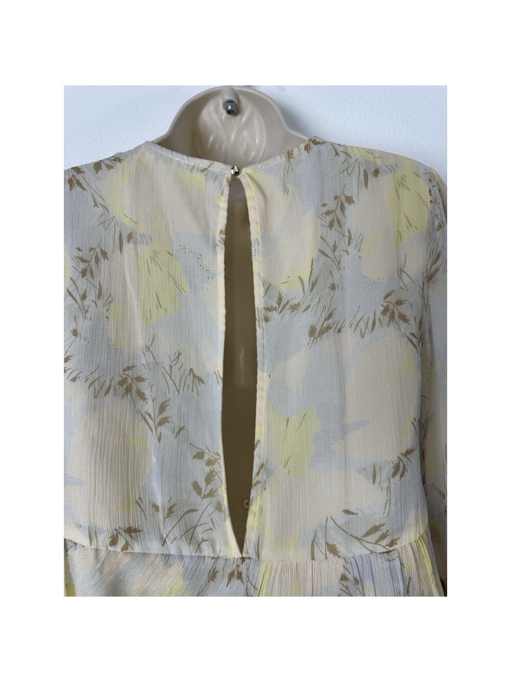 Stevie May Anthropologie Floral Mini Dress XS Yellow Boho Ruffle Cottagecore - Picture 14 of 14